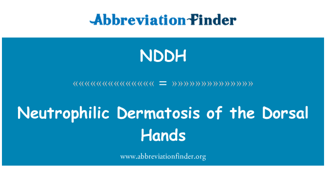 NDDH: Dermatosis درماتوز دست پشتی