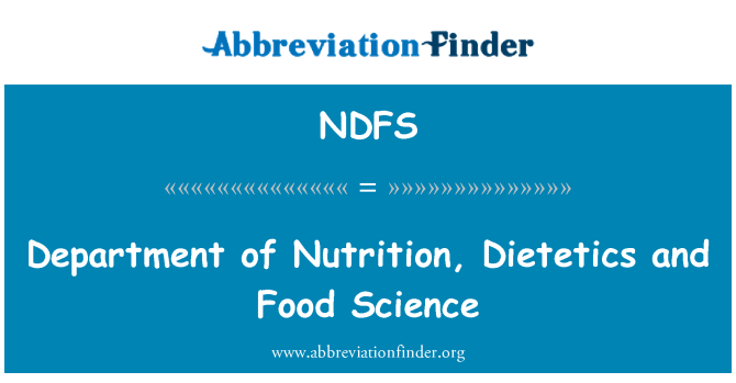 NDFS: Dipartiment ta ' l-alimentazzjoni, Dietetics u Xjenza ta ' l-ikel