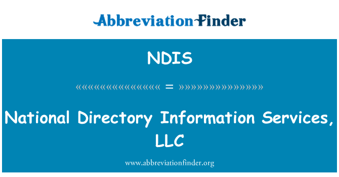 NDIS: Sèvis enfòmasyon anyè nasyonal, LLC
