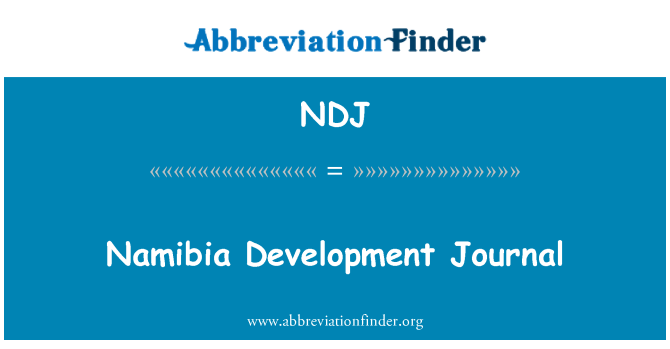 NDJ: Namibia Development Journal