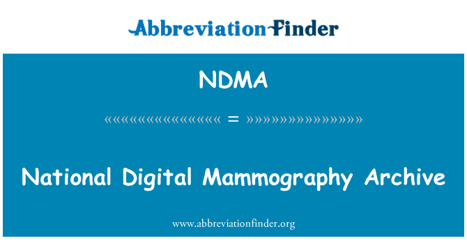 NDMA: National Digital Mammography Archive