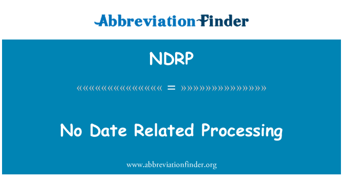 NDRP: Datum ni povezanih z obdelavo