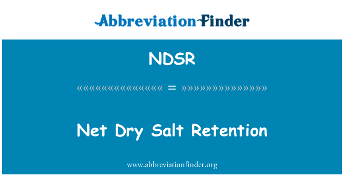 NDSR: Net lưu giữ khô muối