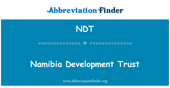 NDT: Zaupanje razvojem Namibije