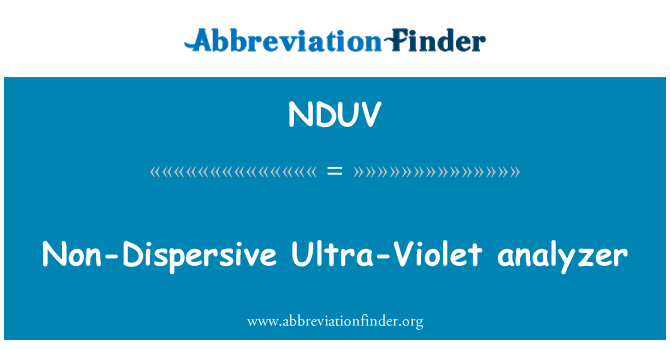 NDUV: Analizzatur ta ' tixrid fuq livell mhux Ultra-Violet