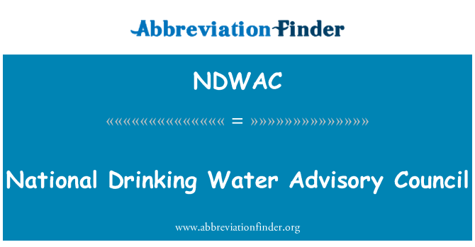 NDWAC: Poradní sbor národní pitné vody