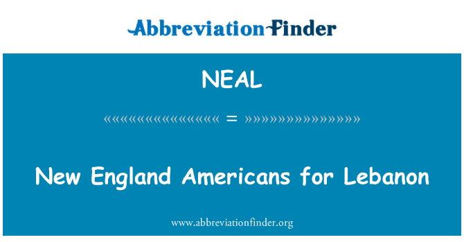 NEAL: New England amerikkalaiset Libanonin