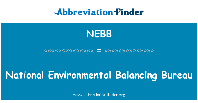 NEBB: National Environmental balansering Bureau