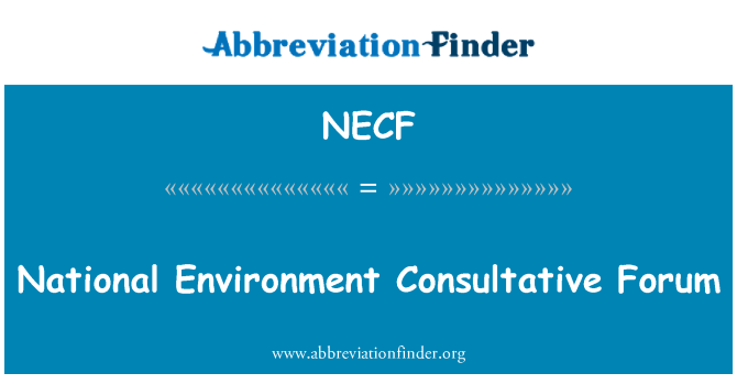 NECF: Forum consultivo nazionale ambiente