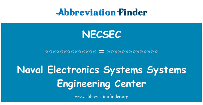 NECSEC: 해군 전자 시스템 시스템 공학 센터