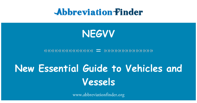 NEGVV: Nov Essential Guide na vozila in plovila