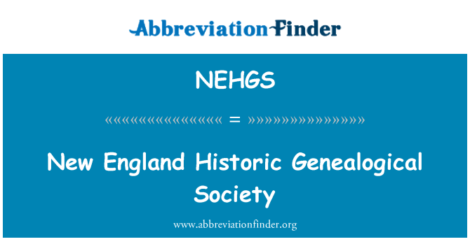 NEHGS: New England ajalooline Genealoogia Seltsi