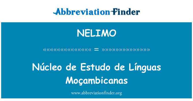 NELIMO: Núcleo de Estudo de Línguas Moçambicanas