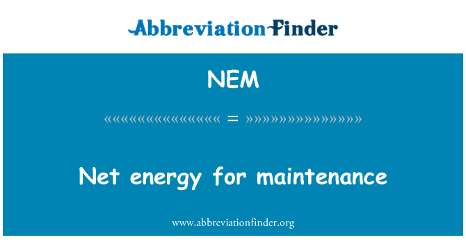 NEM: Enerġija nett għall-manutenzjoni