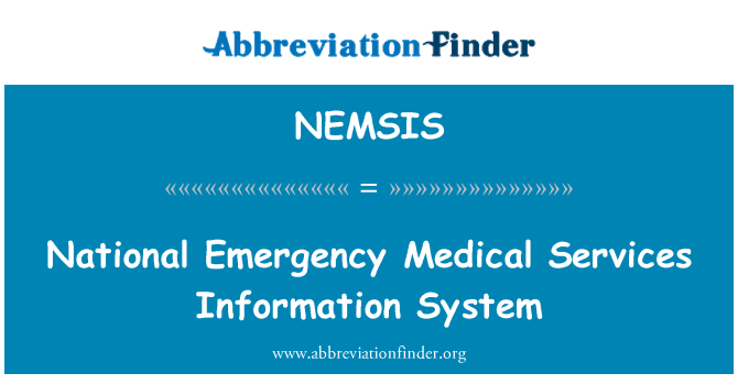 NEMSIS: Sistema d'informació de serveis mèdics d'emergència Nacional