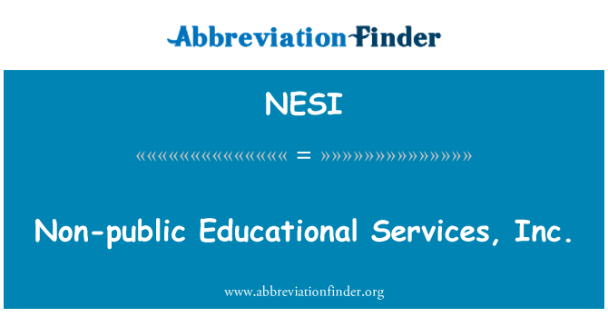 NESI: Non-public Educational Services, Inc.