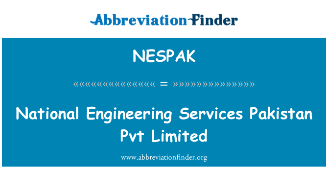 NESPAK: National Engineering Services Pakistan Pvt Limited