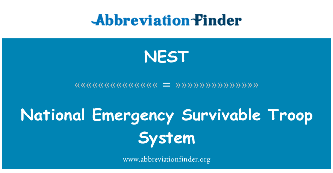 NEST: Sistema d'emergència Nacional Survivable tropa