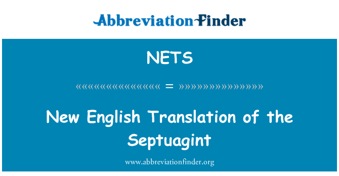 NETS: Traduzzjoni bl-Ingliż ġodda tal-Septuagint