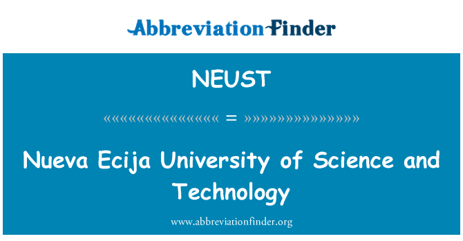 NEUST: Nueva 新怡詩夏大學科學和技術
