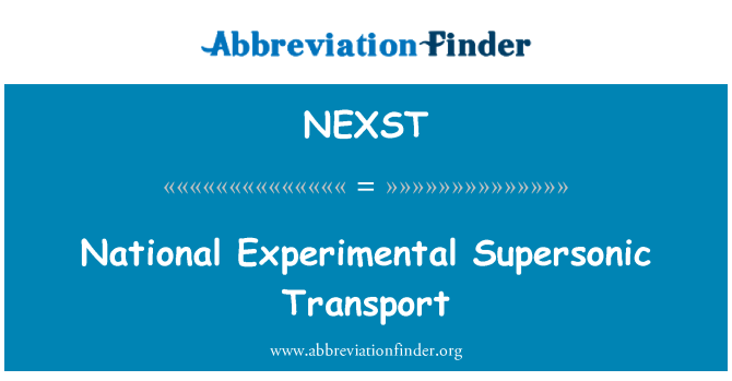 NEXST: Sperimentali Supersonic tat-trasport nazzjonali