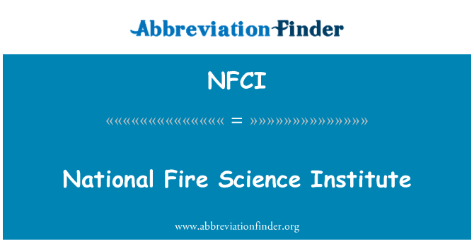 NFCI: Národní Fire vědecký institut