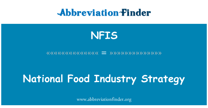 NFIS: National Food Industry Strategy