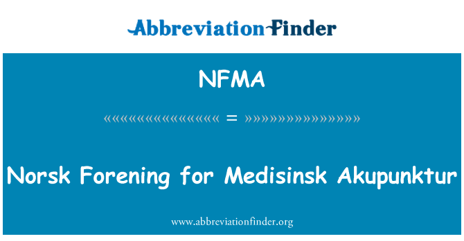 NFMA: Norsk Forening for Medisinsk Akupunktur
