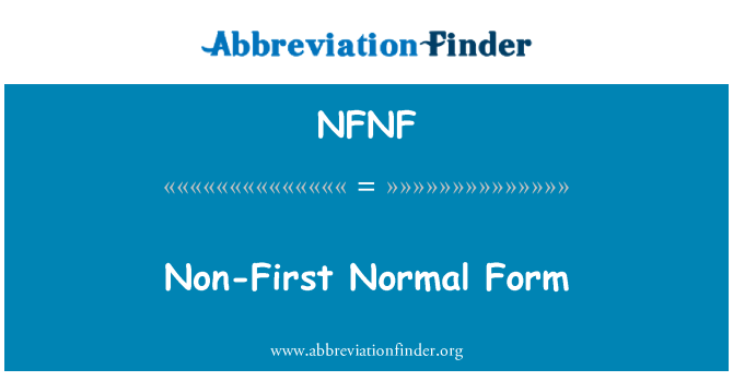 NFNF: النموذج العادي غير الأول