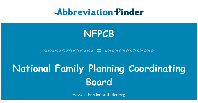 NFPCB: National Family Planning Coordinating Board