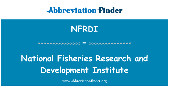 NFRDI: National Fisheries Research and Development Institute