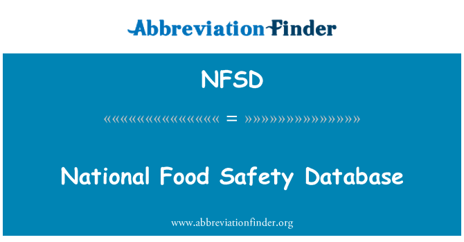 NFSD: Nationale Food Safety Database