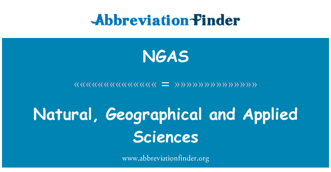 NGAS: Naturlige, geografiske og anvendte videnskaber