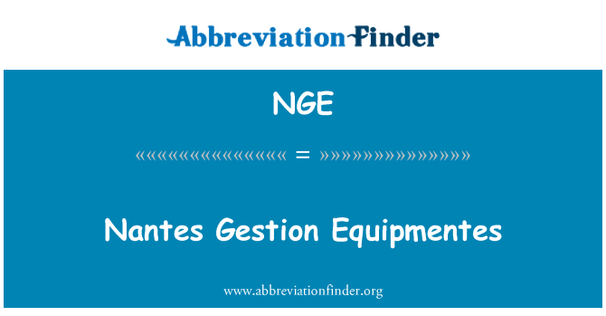 NGE: Nantes Gestion Equipmentes