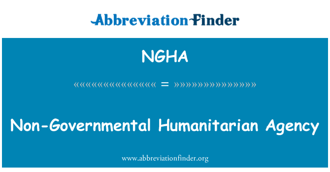 NGHA: Неурядові гуманітарні агентства