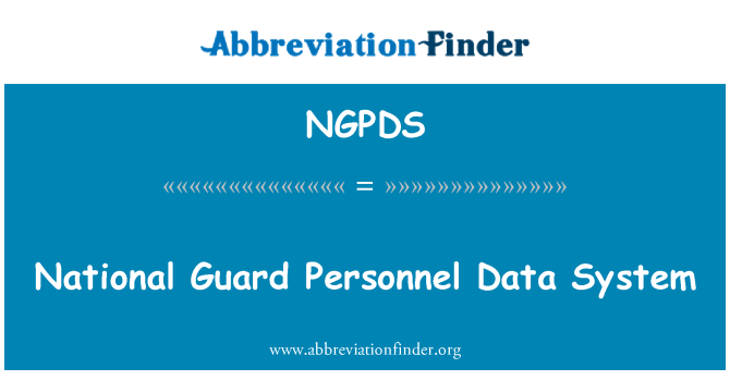 NGPDS: Nationalgarde-Personaldatensystem
