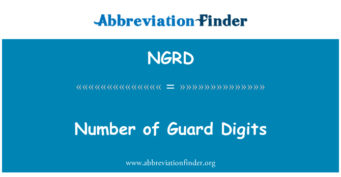NGRD: Bilangan pengawal digit