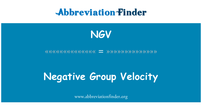 NGV: Negativní grupová rychlost