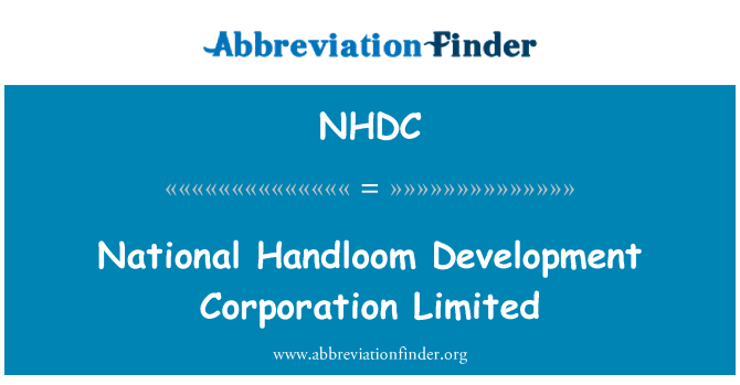 NHDC: Nationale haandvaevede udvikling Corporation Limited