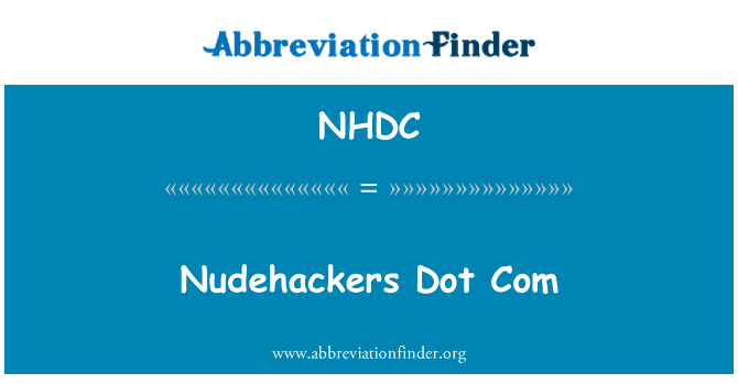 NHDC: Nudehackers Dot Com