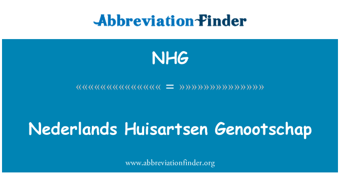 NHG: नीदरलैंड Huisartsen Genootschap