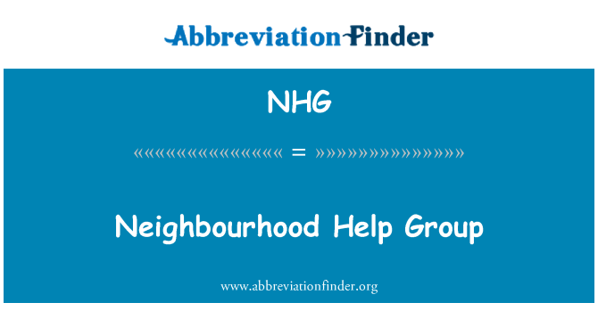 NHG: पड़ोस सहायता समूह