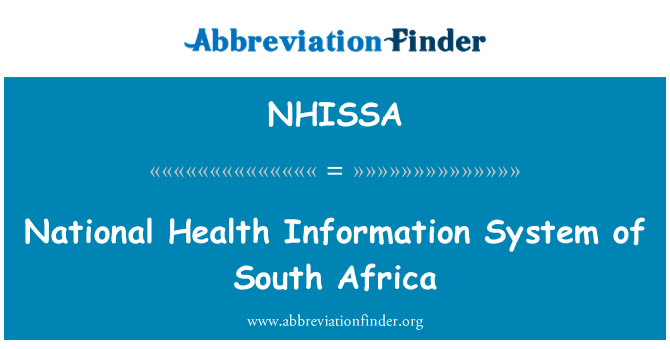 NHISSA: 南非国家卫生信息系统