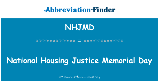 NHJMD: Jour commémoratif national Housing Justice