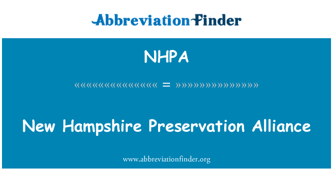 NHPA: New Hampshire bevaring Alliansen