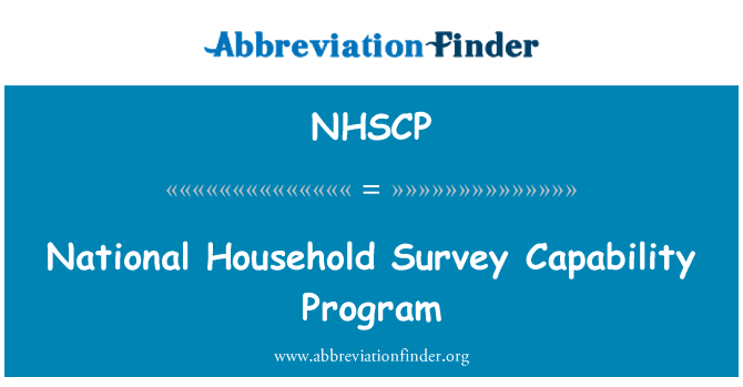 NHSCP: Háztartásokban végzett országos felmérésben képesség Program