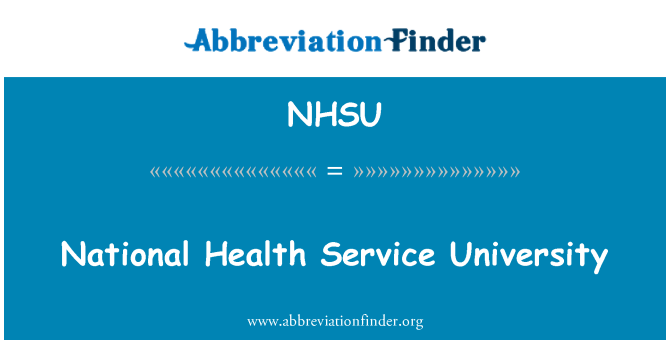 NHSU: Inivèsite Nasyonal sante sèvis