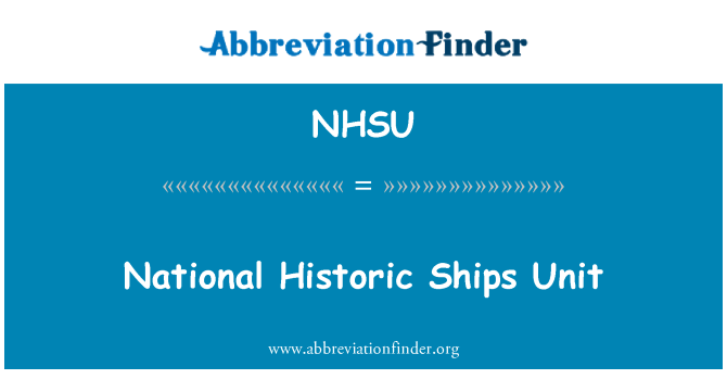 NHSU: Unità di navi storiche nazionali
