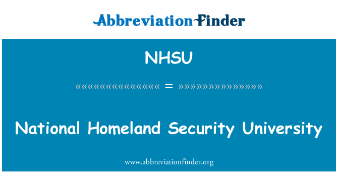 NHSU: National Homeland Security University