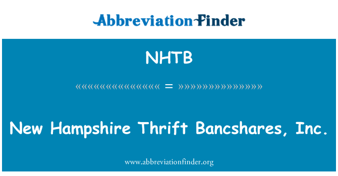 NHTB: New Hampshire Štedljivost Bancshares, Inc